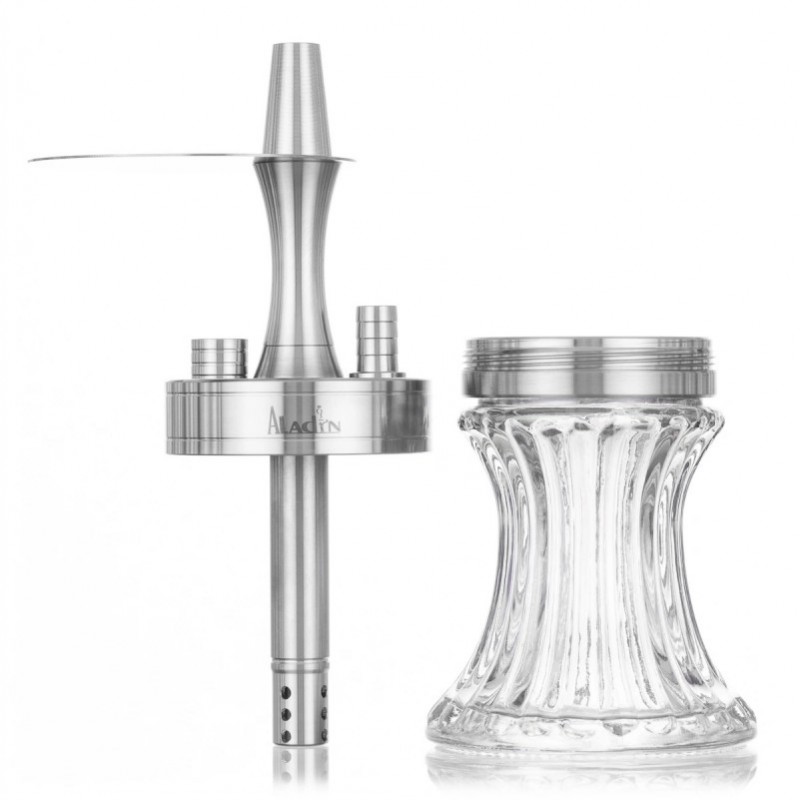 Aladin2Go Portable Hookah Edelstahl mit Tasche Clear