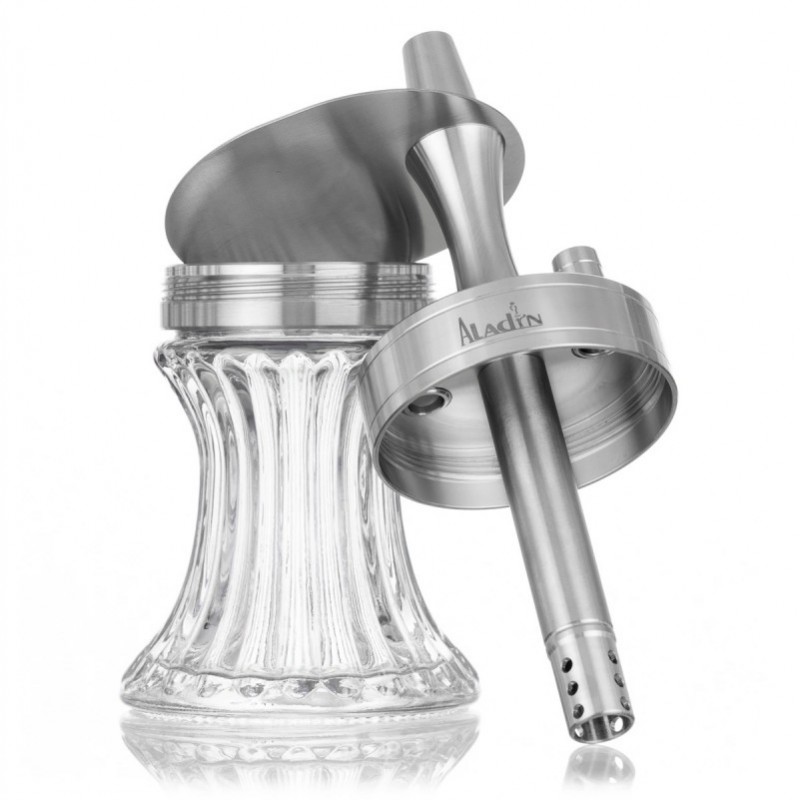 Aladin2Go Portable Hookah Edelstahl mit Tasche Clear