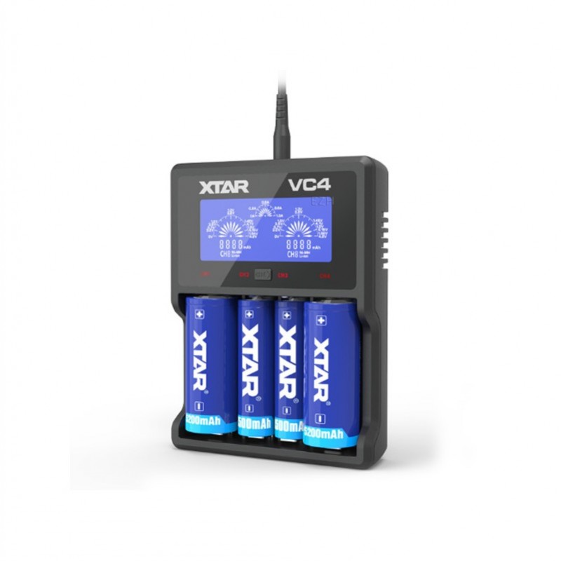 XTAR VC4 Ladegerät für Li-Ion 3,6V - 3,7V und Ni...