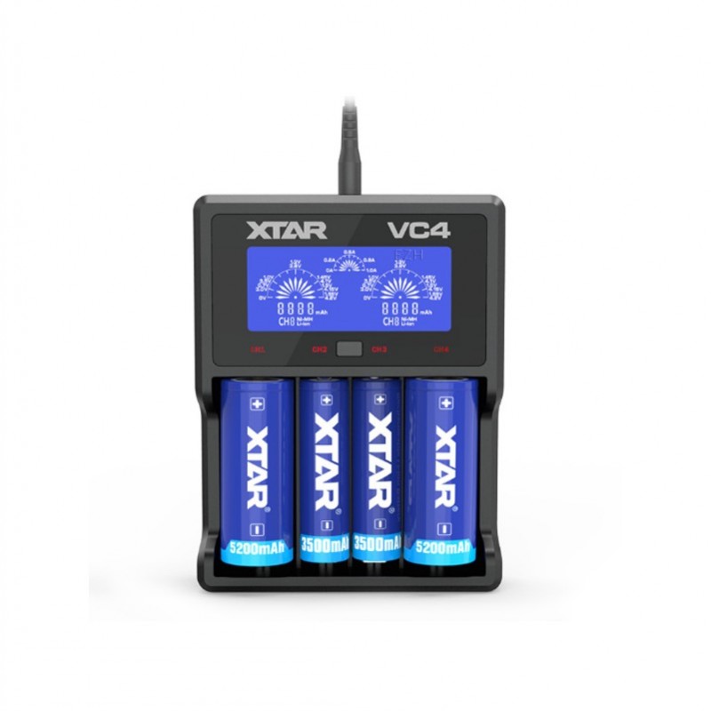 XTAR VC4 Ladegerät für Li-Ion 3,6V - 3,7V und NiMH Akkus
