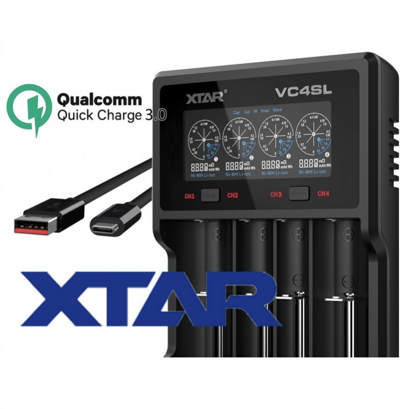 Xtar VC4SL QC3.0 - Li-Ion 3,6V - 3,7V und NIMH 1,2...