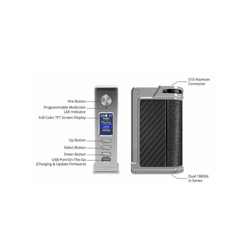 LVE Paranormal DNA 250C Akkuträger Gunmetal Black Kevlar Chopped CF