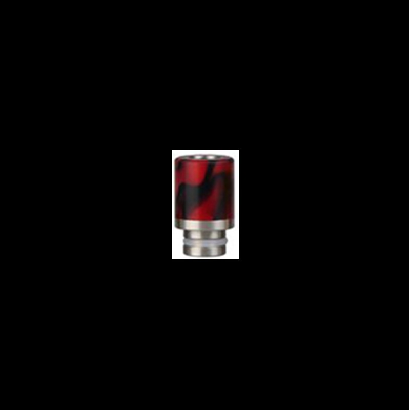 Drip Tip 510 Edelstahl + Acryl - rot schwarz marmo...