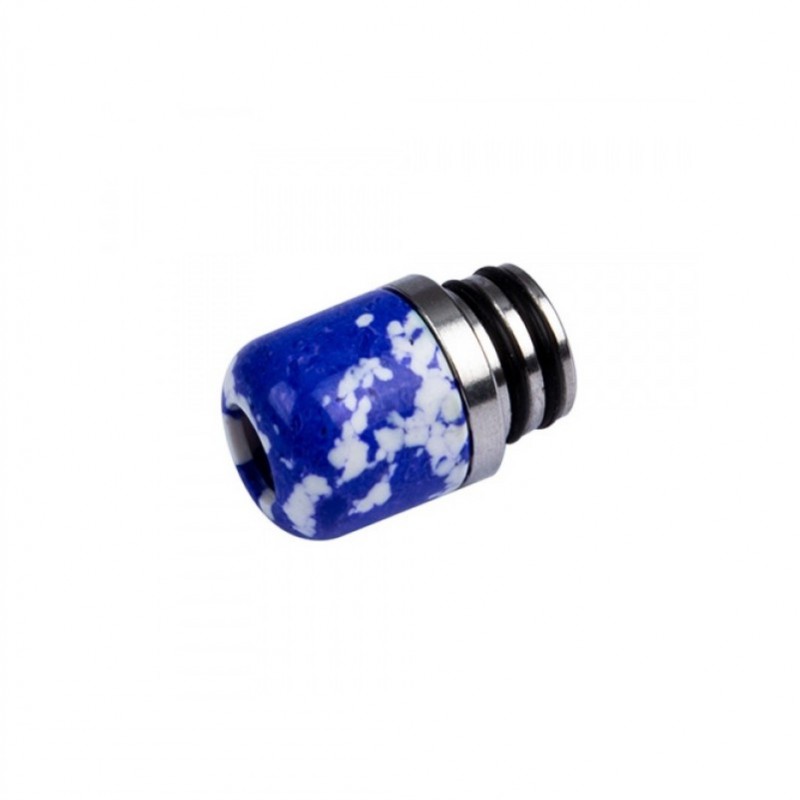 Drip Tip 510 Edelstahl + Naturstein - blau/weiß