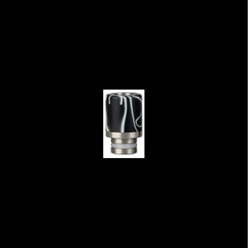 Drip Tip 510 Edelstahl + Acryl - schwarz marmorier...