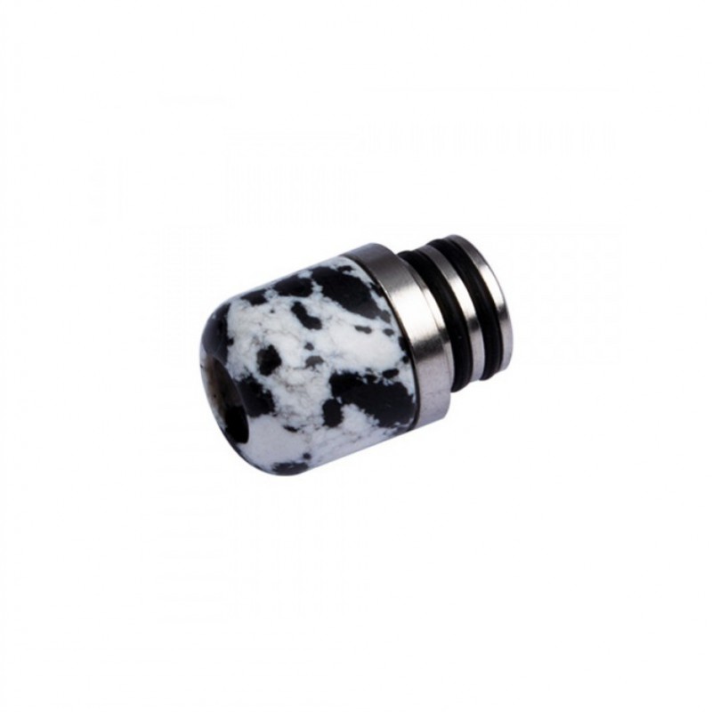 Drip Tip 510 Edelstahl + Naturstein - schwarz/wei...