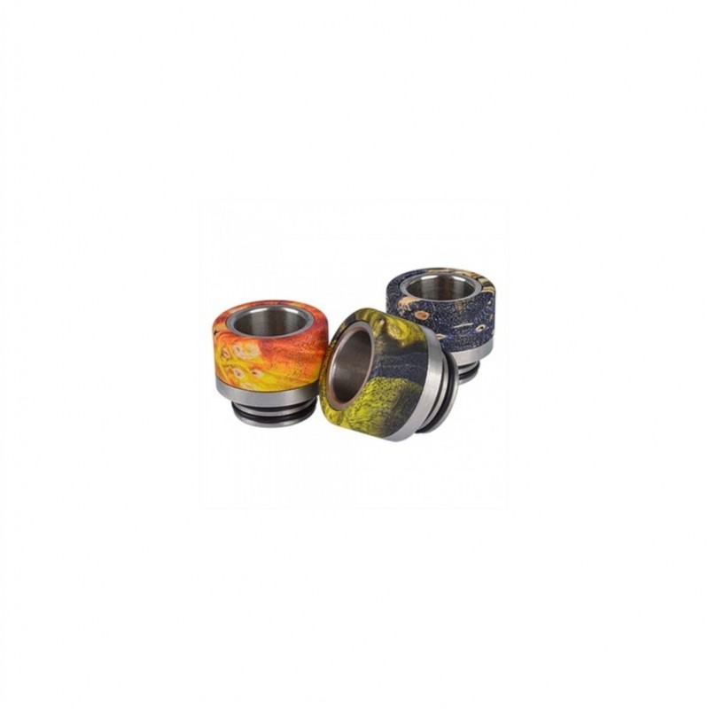 Drip Tip 810 Edelstahl + versteinertes Holz Blau