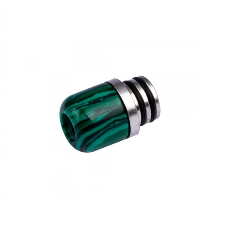 Drip Tip 510 Edelstahl + Naturstein - Grün