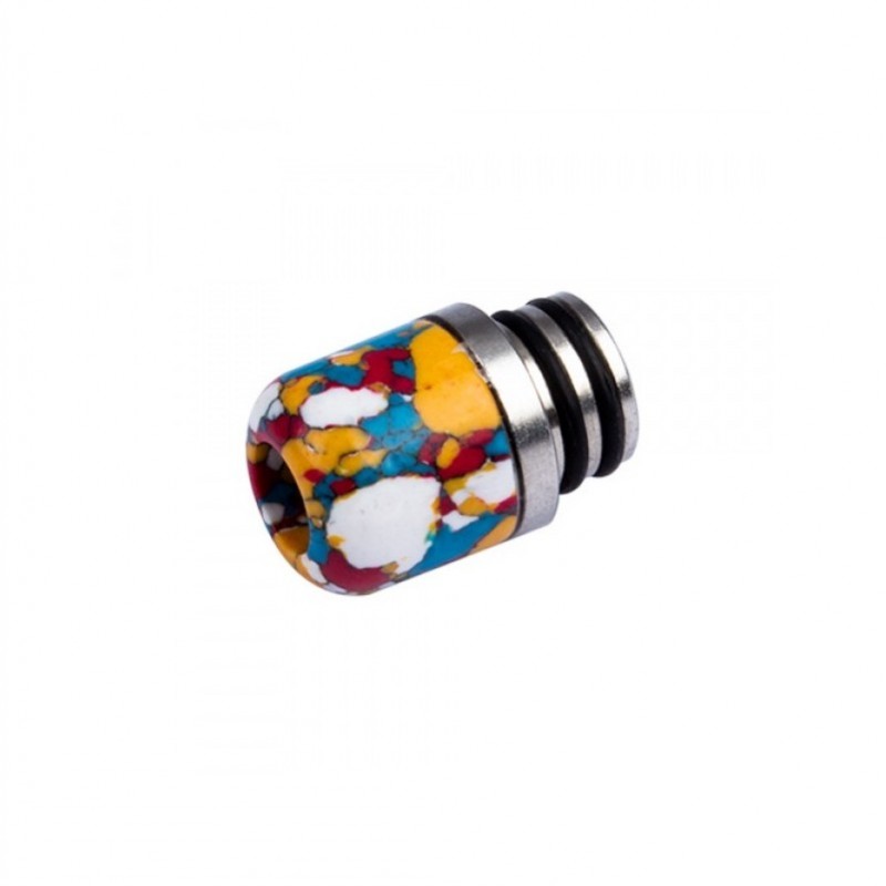 Drip Tip 510 Edelstahl + Naturstein - Bunt